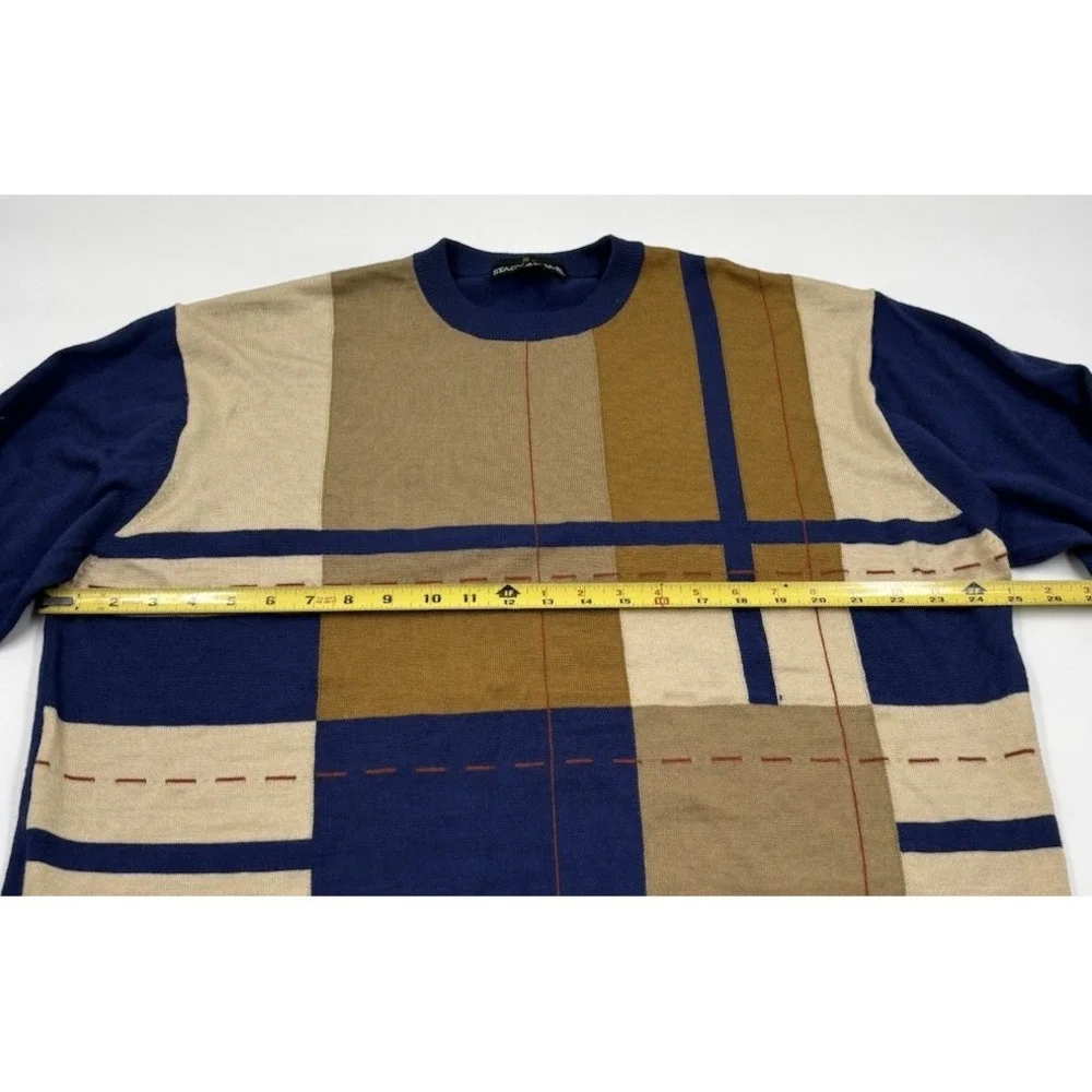 Stacy Adams Men's‎ XL Wool Blend Blue Pullover Lightweight Sweater
